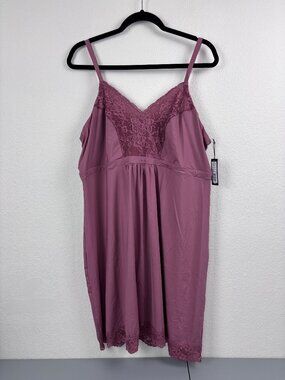 Montelle Intimates women's XXXL Mesa Rose‎ bust support chemise slip dress NWT